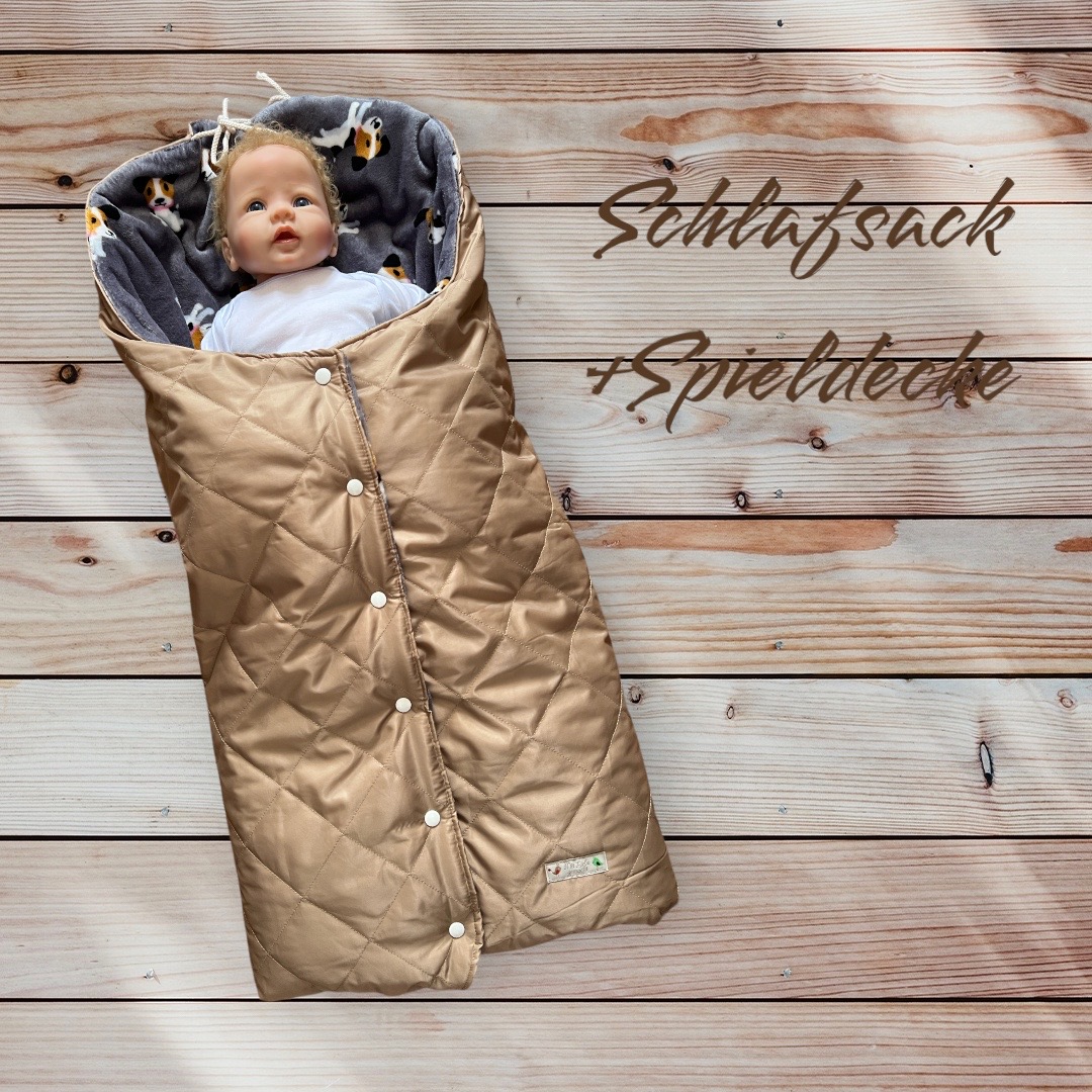 Babyschlafsack/Spieldecke dunkel beige